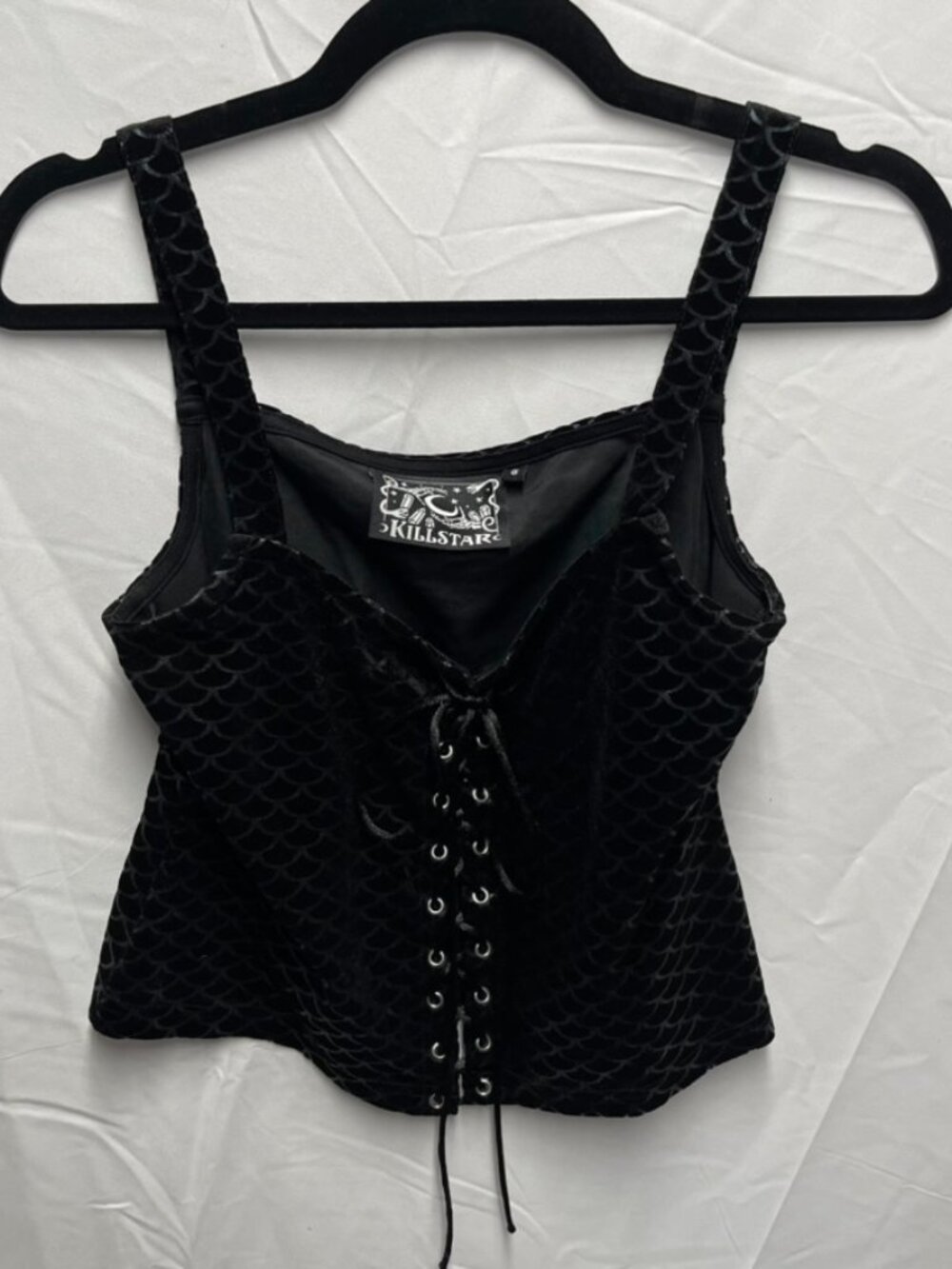 KILLSTAR Dark Mermaid Velvet Corset Lace Top Sz S